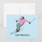 Skifahren Postkarte (Vorne/Hinten)