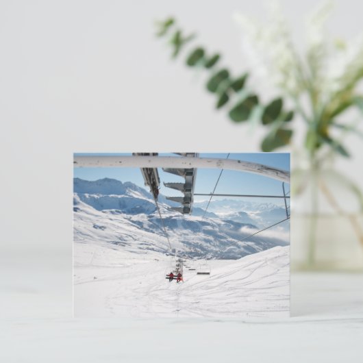 Skifahren Postkarte (Stehend Vorderseite)