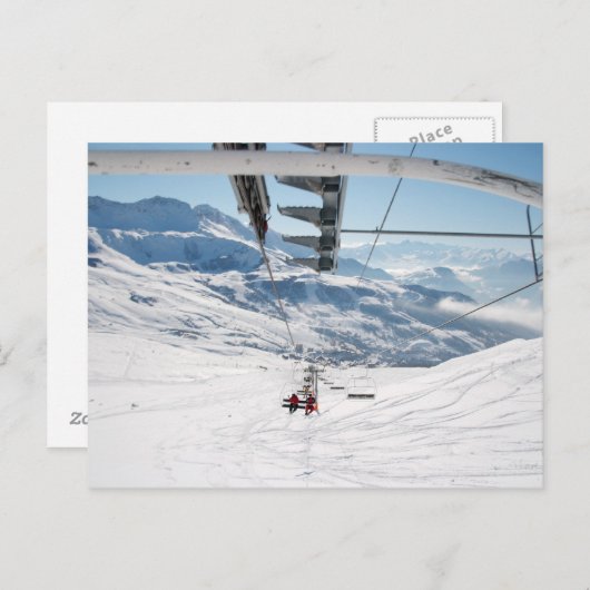 Skifahren Postkarte (Vorne/Hinten)