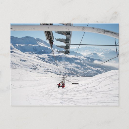Skifahren Postkarte (Vorderseite)