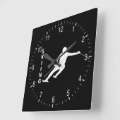 Skifahren Quadratische Wanduhr (Winkel)