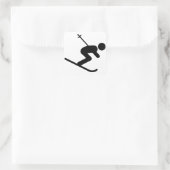 Skifahren Quadratischer Aufkleber (Tasche)