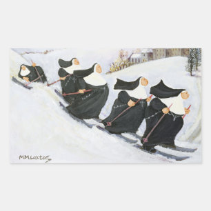 Skifahren Rechteckiger Aufkleber