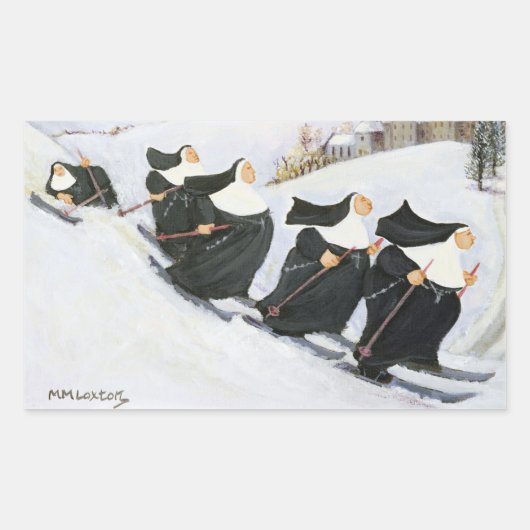 Skifahren Rechteckiger Aufkleber (Vorderseite)