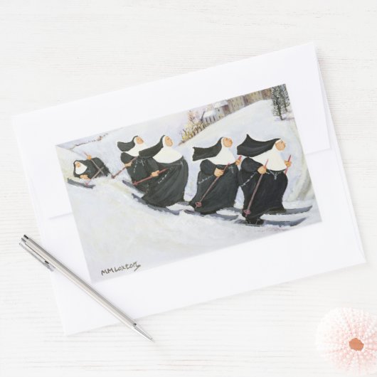 Skifahren Rechteckiger Aufkleber (Umschlag)