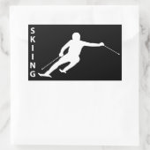 Skifahren Rechteckiger Aufkleber (Tasche)