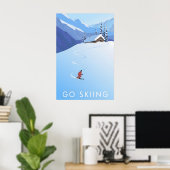 Skifahren Reisen Poster (Heimbüro)
