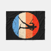 Skifahren Retro Langläufer  Fleecedecke (Vorderseite (Horizontal))