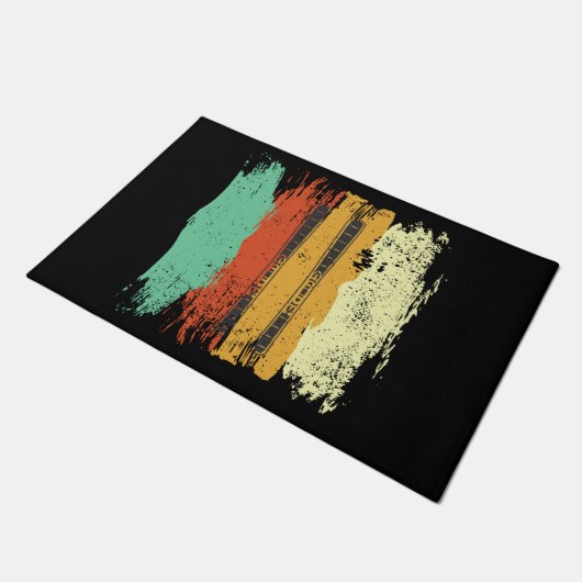 Skifahren Retro Ski Fußmatte (Schrägansicht)