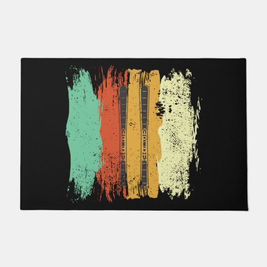 Skifahren Retro Ski Fußmatte (Vorderseite)