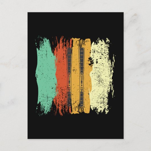 Skifahren Retro Ski Postkarte (Vorderseite)