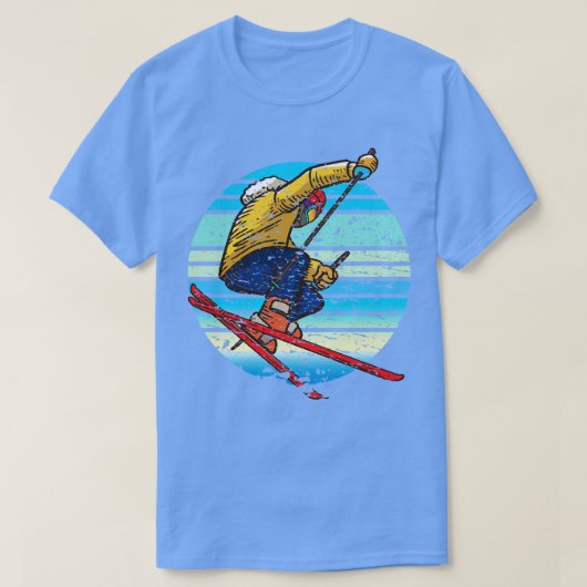 Skifahren Retro T-Shirt (Design vorne)