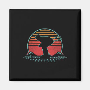 Skifahren Retro Vintag 80er Style Skier Geschenk Magnet