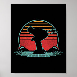 Skifahren Retro Vintage 80er Stil Skifahrer Gesche Poster