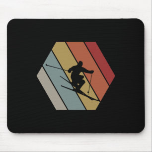 Skifahren Retro Vintage Winter Geschenk für Skifah Mousepad