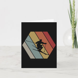 Skifahren Retro Vintages Wintergeschenk für Skifah Karte