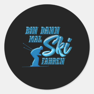 Skifahren Runder Aufkleber