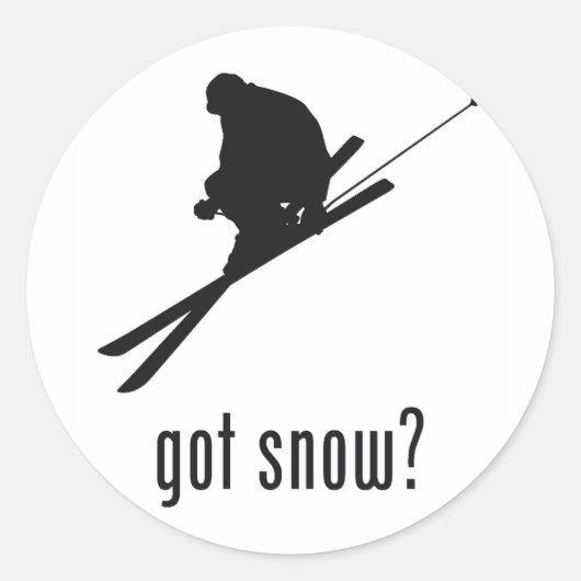 Skifahren Runder Aufkleber (Vorderseite)