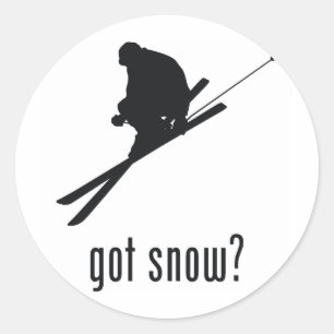 Skifahren Runder Aufkleber