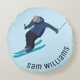 Skifahren Rundes Kissen