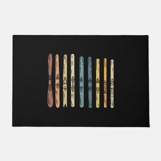 Skifahren - Sammlung von Skischulen Fußmatte (Vorderseite)