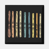 Skifahren - Sammlung von Skischulen Magnet (Vorne)