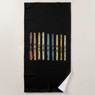 Skifahren - Sammlung von Skischulen Strandtuch