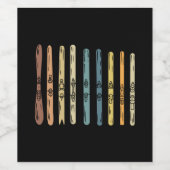 Skifahren - Sammlung von Skischulen Weinetikett (Einzelnes Label)