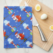 Skifahren Santas Weihnachtsküche Handtuch (Viertel Falte)
