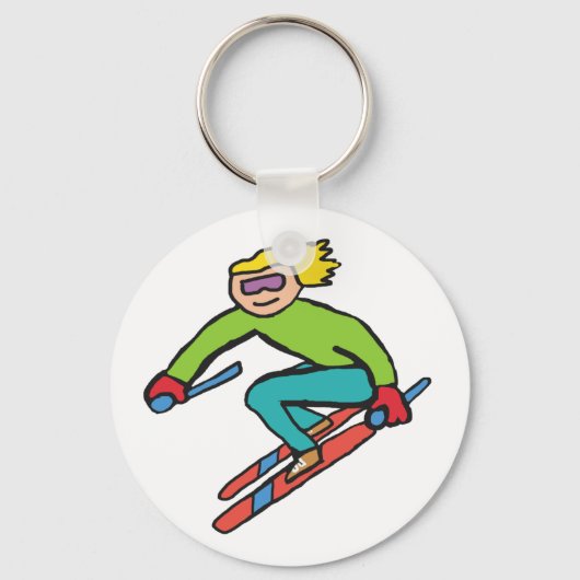 Skifahren Schlüsselanhänger (Vorderseite)