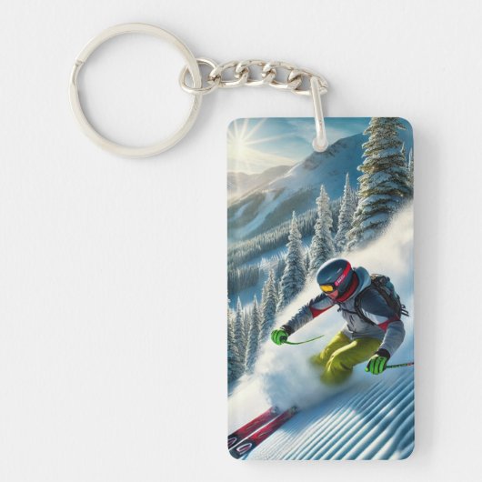 Skifahren Schlüsselanhänger (Vorderseite)
