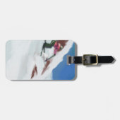 Skifahren-Schnee-Gebirgskunst Gepäckanhänger (Vorderseite horizontal)
