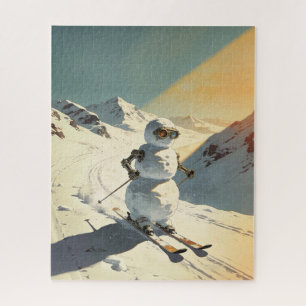 Skifahren Schneemann  Puzzle