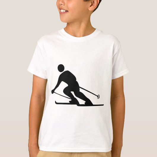 Skifahren - Schwarz T-Shirt (Vorderseite)