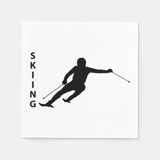 Skifahren Serviette (Vorderseite)