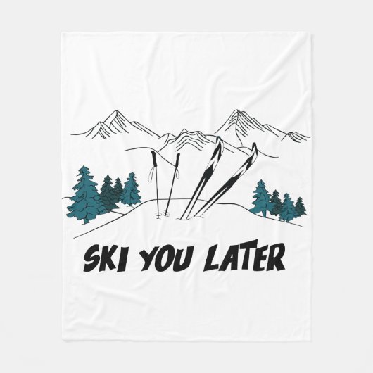 Skifahren Sie später Ski Resort Winterlandschaft Fleecedecke (Vorderseite)