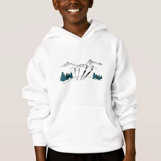 Skifahren Sie später Ski Szene Wintersport Hoodie (Vorderseite)
