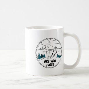 Skifahren Sie später Winter Sport Vintage Pulversc Kaffeetasse