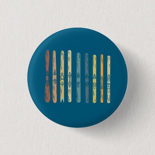 Skifahren Ski Boards Geschenk Button (Vorderseite)