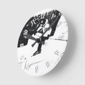 Skifahren - Ski fahren! Runde Wanduhr (Winkel)