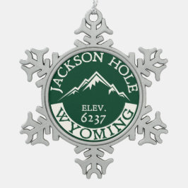 Skifahren Ski-Jackson Hole Wyoming Schneeflocken Zinn-Ornament