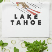 Skifahren - Ski Lake Tahoe Geschirrtuch (Gefaltet)