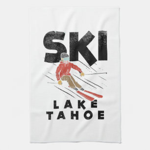 Skifahren - Ski Lake Tahoe Geschirrtuch