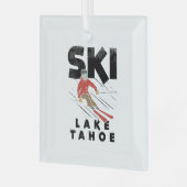 Skifahren - Ski Lake Tahoe Ornament Aus Glas (Vorderseite links)
