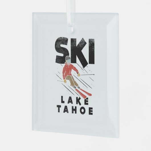 Skifahren - Ski Lake Tahoe Ornament Aus Glas (Vorderseite links)