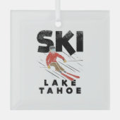 Skifahren - Ski Lake Tahoe Ornament Aus Glas (Vorderseite)