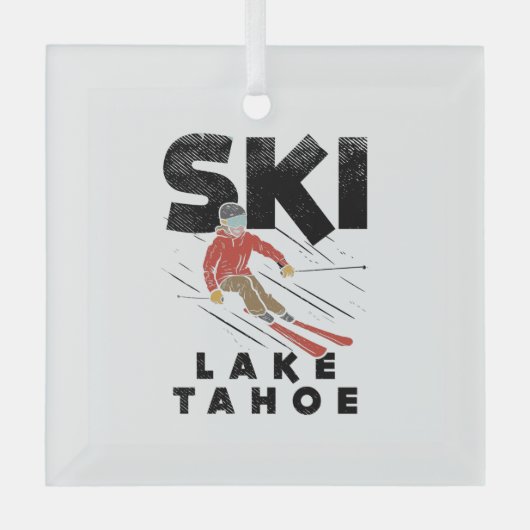 Skifahren - Ski Lake Tahoe Ornament Aus Glas (Vorderseite)