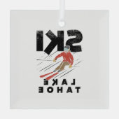 Skifahren - Ski Lake Tahoe Ornament Aus Glas (Rückseite)