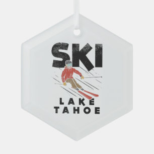 Skifahren - Ski Lake Tahoe Ornament Aus Glas