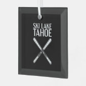Skifahren - Ski Lake Tahoe Ornament Aus Glas (Vorderseite links)